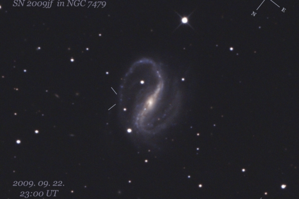 Az SN 2009jf szupernóva felvillanása az NGC 7479 galaxisban