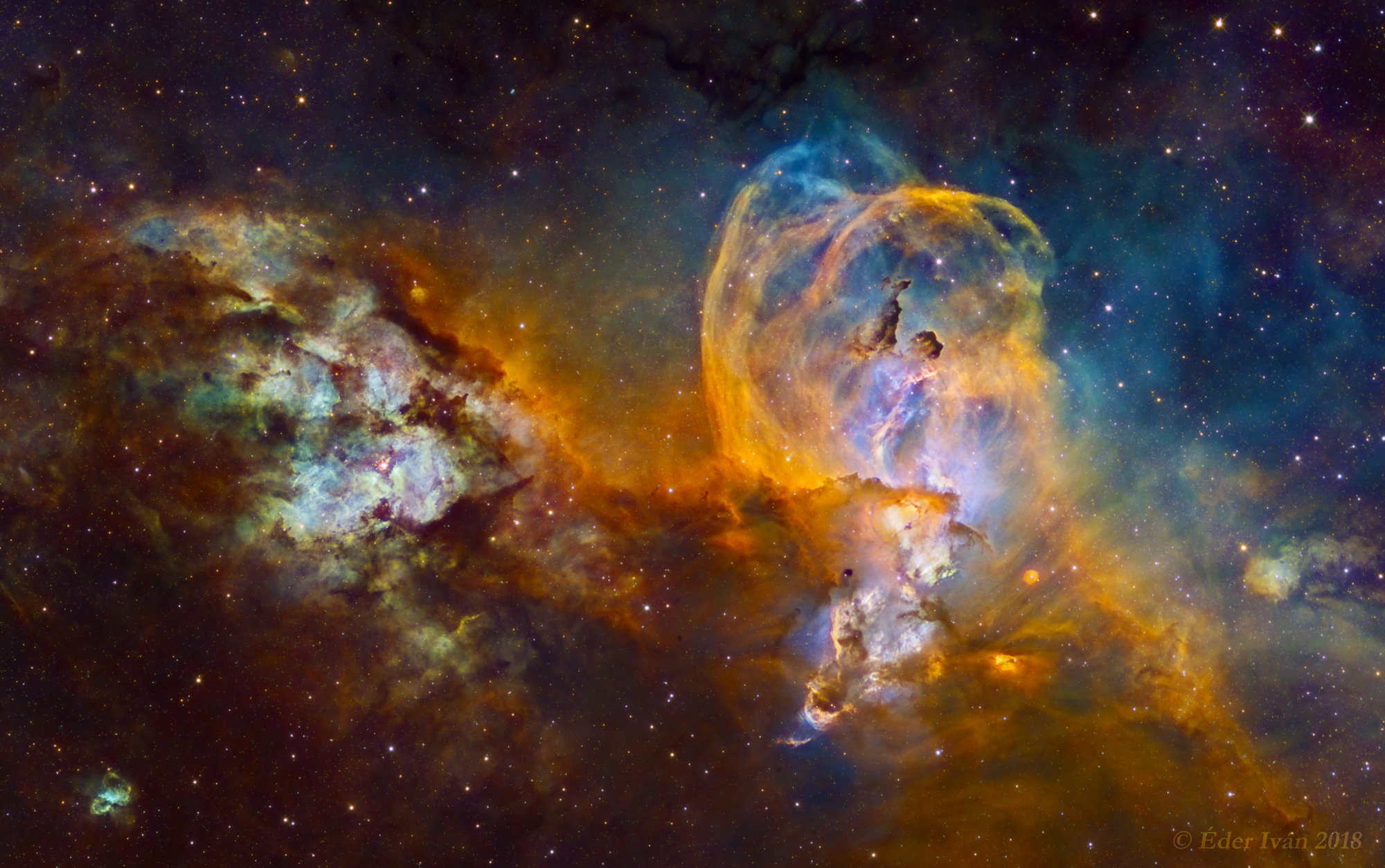 NGC 3576 - 3603, Statue of Liberty Nebula