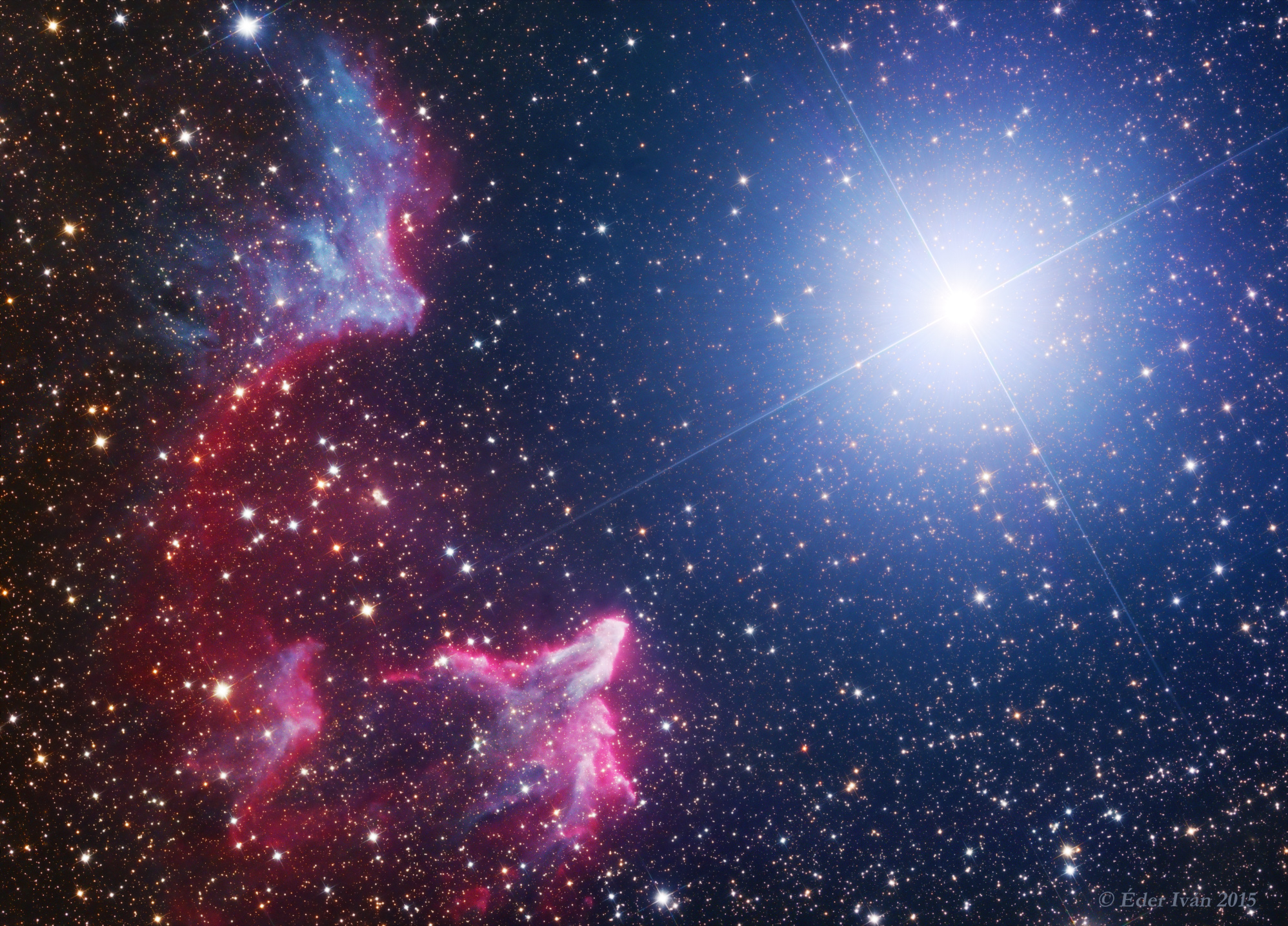 Az IC 59, IC 63 és a Gamma Cassiopeiae