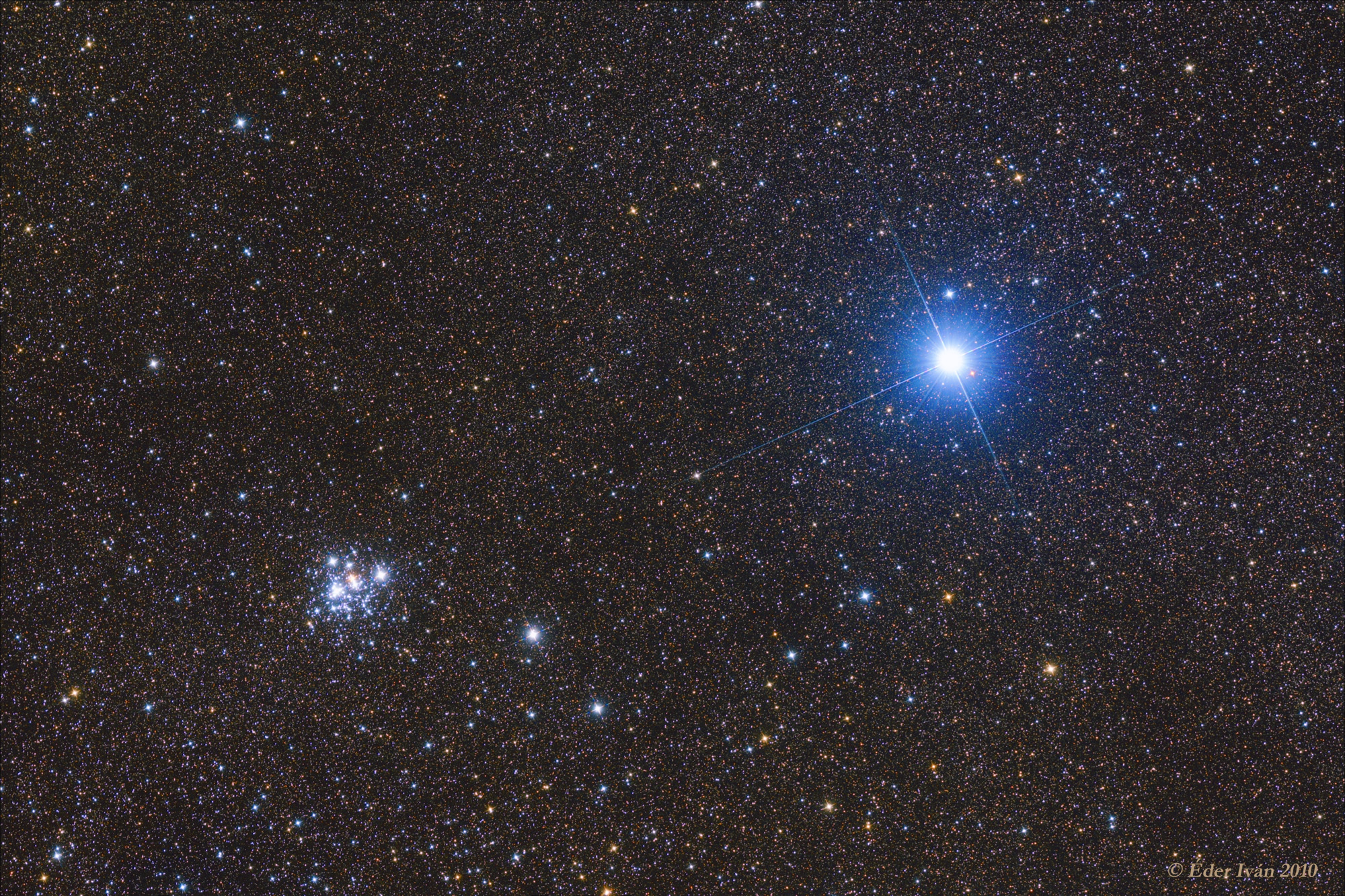 Az Ékszerdoboz (NGC 4755) és a Mimosa (beta Crucis) párosa 