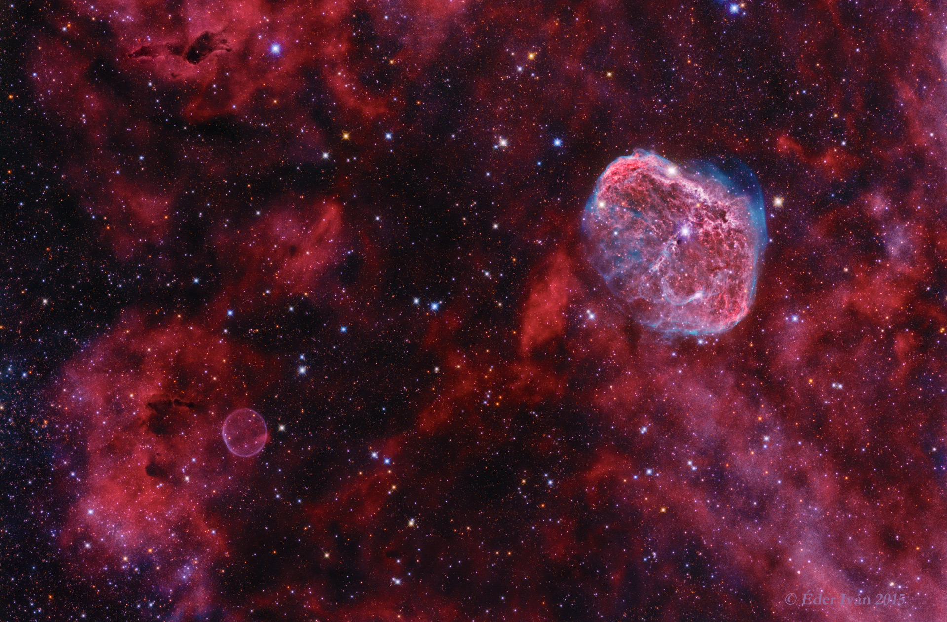 Soap Bubble and Crescent Nebula (NGC 6888)