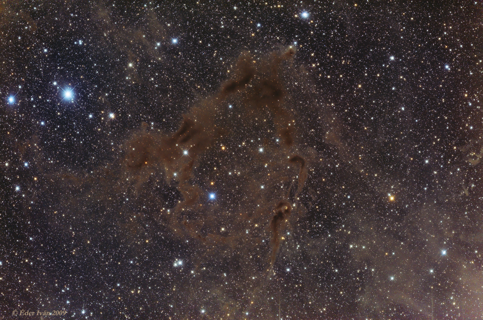 LBN 468 and PV Cephei (Gyulbudaghian's Nebula, HH215)