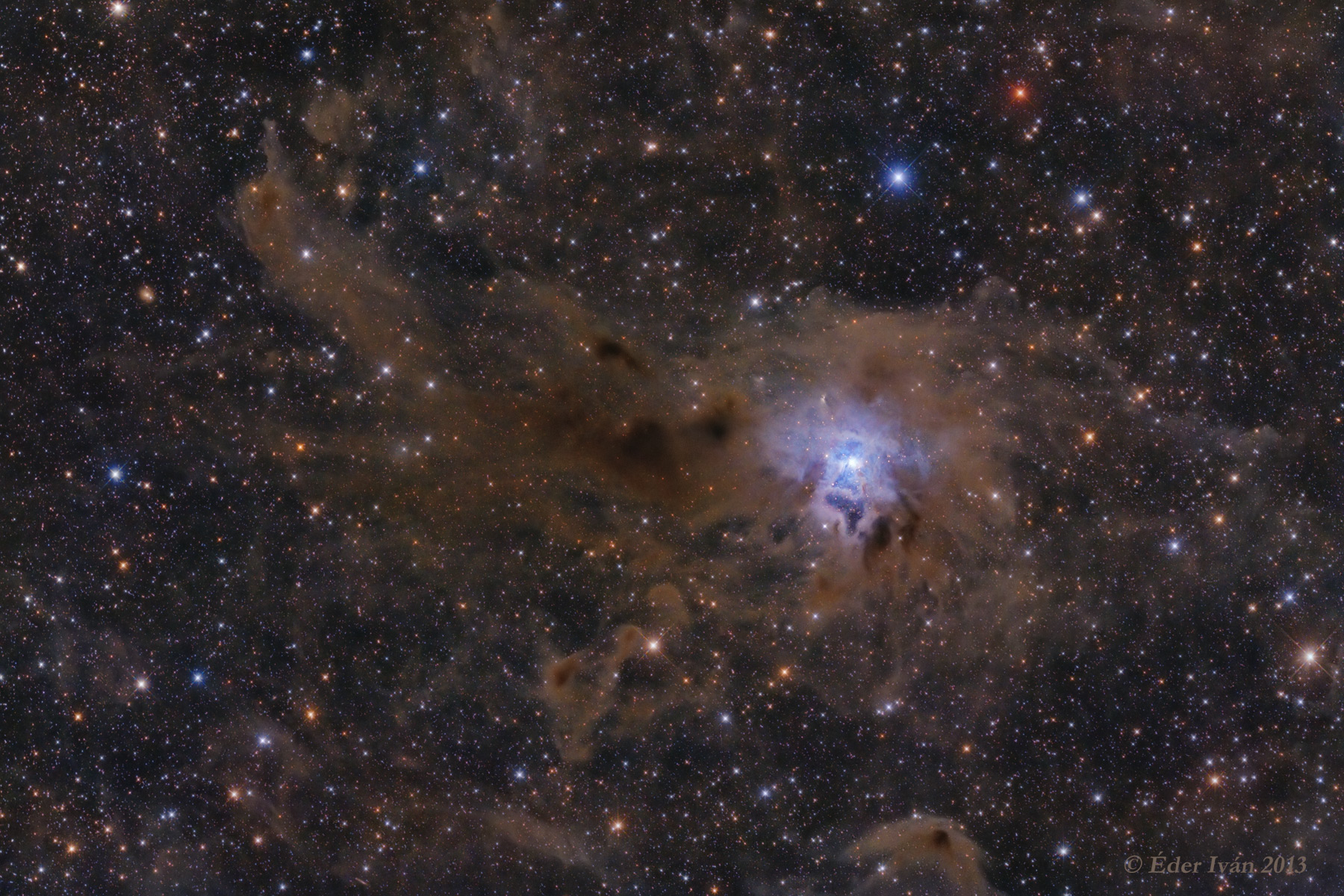 Iris Nebula (NGC 7023), and surrounding dark nebulas