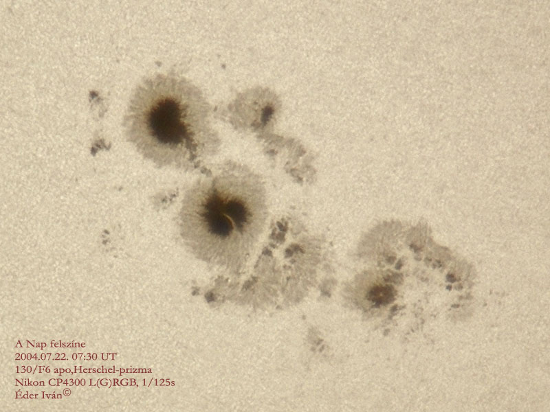 Sunspots from July, 2004