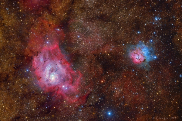 A Lagúna és a Trifid-köd (M8, M20)