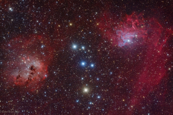 The beautiful pair of IC 405 and IC 410