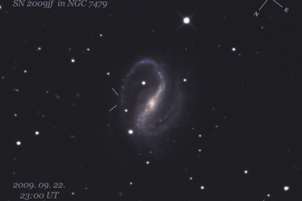 Outburst of SN 2009jf supernova in NGC 7479 galaxy