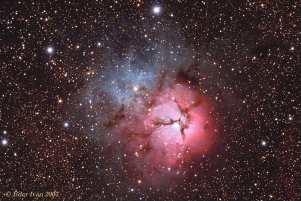 M20 (Trifid nebula) and M21 open cluster
